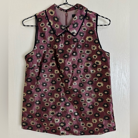 J. Crew Collection Metallic Marigold Top Sleeveless Blouse Women’s - Picture 2 of 10